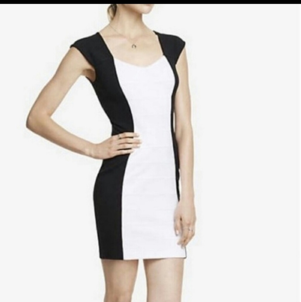 Express size 6 black and white dress